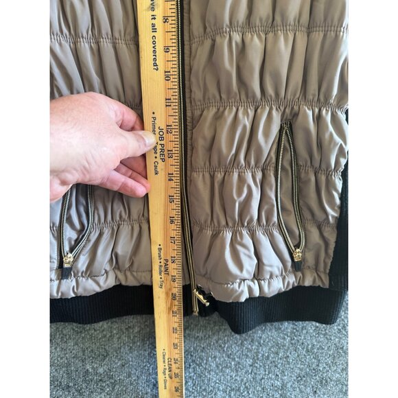 Calvin Klein Performance Womens Quilted Puffer Vest W/ Sherpa Collar Large Beige - Picture 6 of 6